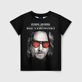 Детская футболка 3D с принтом The Big Lebowski в Курске, 100% гипоаллергенный полиэфир | прямой крой, круглый вырез горловины, длина до линии бедер, чуть спущенное плечо, ткань немного тянется | Тематика изображения на принте: dude | jeff bridges | the big lebowski | большой лебовский | джефф бриджес | ковер | красные очки | узор | фильм | чувак