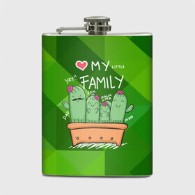 Фляга с принтом Милая семья кактусов в Курске, металлический корпус | емкость 0,22 л, размер 125 х 94 мм. Виниловая наклейка запечатывается полностью | cactus | кактус | кактусы | милый | растение | цветок