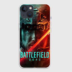 Чехол для iPhone 13 с принтом Battlefield 2042 Soldier face в Курске,  |  | action | battlefield 2042 | ea | future | nextgen | origin | pc | playstation | ps 5 | robot | sony | steam | valve | video games | war | weapon | xbox | батлфилд 2042 | будущее | валв | война | еа | игры | иксбокс | лого | некстген | ориджин | о