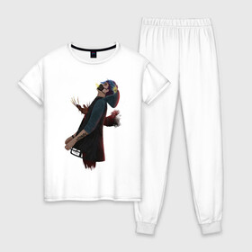 Женская пижама хлопок с принтом Dead by daylight Nea в Курске, 100% хлопок | брюки и футболка прямого кроя, без карманов, на брюках мягкая резинка на поясе и по низу штанин | Тематика изображения на принте: nea | выживший | дбд | нея