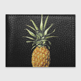 Обложка для студенческого билета с принтом ананас в Курске, натуральная кожа | Размер: 11*8 см; Печать на всей внешней стороне | Тематика изображения на принте: акварель | ананас | один | реалистичный | сочный | фрукты | яркий