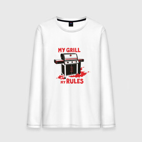 Мужской лонгслив хлопок с принтом My Grill My Rules в Курске, 100% хлопок |  | barbecue | bbw | cook | fire | flame | food | meat | steak | summer | барбекью | барбекю | газовый гриль | для повара | дымок | коптильня | коптильщик | копчение | лето | мангал | мой гриль мои правила | мясо | на шашлыки | огонь