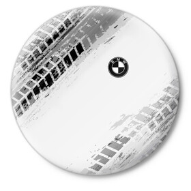 Значок с принтом BMW ПРОТЕКТОР ШИН в Курске,  металл | круглая форма, металлическая застежка в виде булавки | bmw | tegunvteg | авто | автомобиль | бмв | логотип | марка | машина | модель | протектор | следы | шины