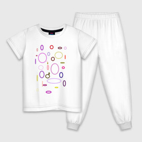Детская пижама хлопок с принтом Геометрия в Курске, 100% хлопок |  брюки и футболка прямого кроя, без карманов, на брюках мягкая резинка на поясе и по низу штанин
 | геометрия | зеленый | красный | круг | овал | розовый | синий