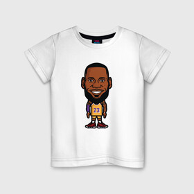 Детская футболка хлопок с принтом Little Lebron в Курске, 100% хлопок | круглый вырез горловины, полуприлегающий силуэт, длина до линии бедер | Тематика изображения на принте: basketball | bryant | game | james | kobe | lakers | lebron | los angeles | nba | sport | streetball | баскетбол | баскетболист | брайант | джеймс | игра | игрок | коби | леброн | лейкерс | лос анджелес | мяч | нба | спорт | стритбол