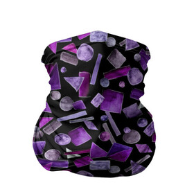 Бандана-труба 3D с принтом Геометрический фиолетовый в Курске, 100% полиэстер, ткань с особыми свойствами — Activecool | плотность 150‒180 г/м2; хорошо тянется, но сохраняет форму | Тематика изображения на принте: abstraction | black | dark | geometric | violet | абстракция | геометрический | геометрия | квадрат | круг | линии | темный | треугольник | фиолетовый | черный