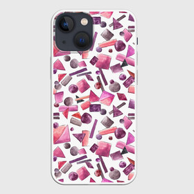 Чехол для iPhone 13 mini с принтом Геометрический розовый в Курске,  |  | abstraction | geometric | light | pink | withe | абстракция | белый | геометрический | геометрия | квадрат | круг | линии | розовый | светлый | треугольник