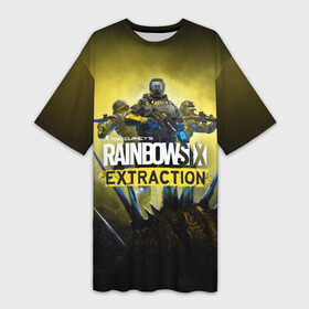 Платье-футболка 3D с принтом Rainbow Six Extraction   Радуга 6 Эвакуация в Курске,  |  | battlefield | call | clancy | cod | counter | csgo | duty | extraction | ghost | rainbow | rainbowsix | recon | siege | six | strike | tom | war | боец | воин | война | клэнси | ксго | оружие | осада | радуга | рейнбов | рейнбоу | рэйнбоу | солдат | том |