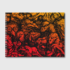 Альбом для рисования с принтом Grotesque animals в Курске, 100% бумага
 | матовая бумага, плотность 200 мг. | голова | гротеск | животные | звери | искусство | клыки | монстр | оскал | пасть | ретро | старый | страшный