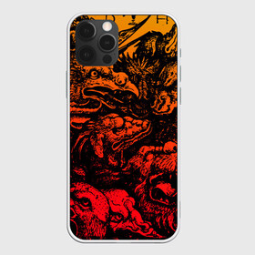 Чехол для iPhone 12 Pro с принтом Grotesque animals в Курске, силикон | область печати: задняя сторона чехла, без боковых панелей | голова | гротеск | животные | звери | искусство | клыки | монстр | оскал | пасть | ретро | старый | страшный