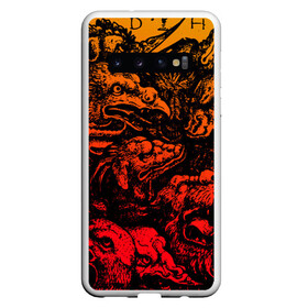 Чехол для Samsung Galaxy S10 с принтом Grotesque animals в Курске, Силикон | Область печати: задняя сторона чехла, без боковых панелей | голова | гротеск | животные | звери | искусство | клыки | монстр | оскал | пасть | ретро | старый | страшный