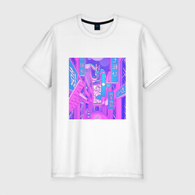 Мужская футболка хлопок Slim с принтом город в Курске, 92% хлопок, 8% лайкра | приталенный силуэт, круглый вырез ворота, длина до линии бедра, короткий рукав | citi | indie kid | город | инди кид | ночь