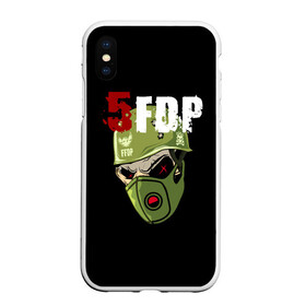Чехол для iPhone XS Max матовый с принтом FFDP (череп в каске и маске) в Курске, Силикон | Область печати: задняя сторона чехла, без боковых панелей | 5fdp | ffdp | five finger death punch | skull | маска | череп