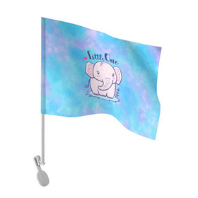 Флаг для автомобиля с принтом Маленький слоненок в Курске, 100% полиэстер | Размер: 30*21 см | Тематика изображения на принте: детеныш | милый | ребенок | слон | слоненок | слоник