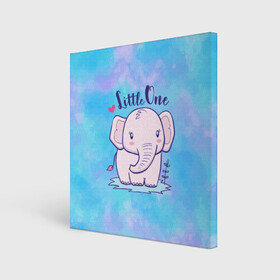 Холст квадратный с принтом Маленький слоненок в Курске, 100% ПВХ |  | Тематика изображения на принте: детеныш | милый | ребенок | слон | слоненок | слоник