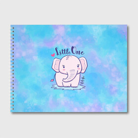 Альбом для рисования с принтом Маленький слоненок в Курске, 100% бумага
 | матовая бумага, плотность 200 мг. | Тематика изображения на принте: детеныш | милый | ребенок | слон | слоненок | слоник