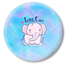 Значок с принтом Маленький слоненок в Курске,  металл | круглая форма, металлическая застежка в виде булавки | детеныш | милый | ребенок | слон | слоненок | слоник