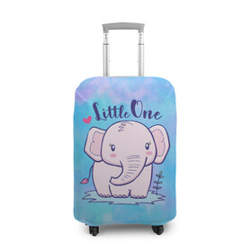 Чехол для чемодана 3D с принтом Маленький слоненок в Курске, 86% полиэфир, 14% спандекс | двустороннее нанесение принта, прорези для ручек и колес | Тематика изображения на принте: детеныш | милый | ребенок | слон | слоненок | слоник