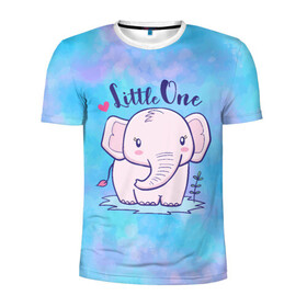 Мужская футболка 3D спортивная с принтом Маленький слоненок в Курске, 100% полиэстер с улучшенными характеристиками | приталенный силуэт, круглая горловина, широкие плечи, сужается к линии бедра | детеныш | милый | ребенок | слон | слоненок | слоник