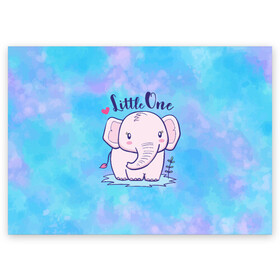 Поздравительная открытка с принтом Маленький слоненок в Курске, 100% бумага | плотность бумаги 280 г/м2, матовая, на обратной стороне линовка и место для марки
 | Тематика изображения на принте: детеныш | милый | ребенок | слон | слоненок | слоник
