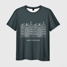Мужская футболка 3D с принтом Амстердам в Курске, 100% полиэфир | прямой крой, круглый вырез горловины, длина до линии бедер | англия | великобритания | туризм