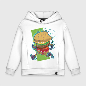 Детское худи Oversize хлопок с принтом Fast Food в Курске, френч-терри — 70% хлопок, 30% полиэстер. Мягкий теплый начес внутри —100% хлопок | боковые карманы, эластичные манжеты и нижняя кромка, капюшон на магнитной кнопке | Тематика изображения на принте: art | burger | cheese | cutlet | fast food | food | hamburger | salad | sandwich | арт | бургер | бутерброд | гамбургер | еда | котлета | салат | сыр | фаст фуд