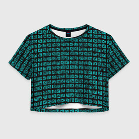 Женская футболка Crop-top 3D с принтом Руны в Курске, 100% полиэстер | круглая горловина, длина футболки до линии талии, рукава с отворотами | Тематика изображения на принте: кельтский | оберег | руны | символы | славянские | узоры