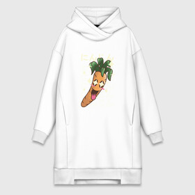 Платье-худи хлопок с принтом Японская кавайная морковка в Курске,  |  | anime | art | carrot | carrots | cute | fashion | japan | japanese | kanji | kawaii | manga | vegan | vegetables | алфавит | аниме | арт | в японском стиле | веган | кандзи | манга | милота | морковь | овощ | овощи | смех | японские буквы | япо