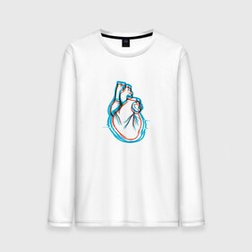 Мужской лонгслив хлопок с принтом 3D эффект | Биение сердца в Курске, 100% хлопок |  | 3д | anaglyph | art | blue | cardio | focus | heart | heartbeat | love | real heart | red | анаглиф | арт | глитч | глич | иллюстрация | кардио | кардиограмма | клапаны | красный | любовь | настоящее сердце | рисунок | сердце | синий