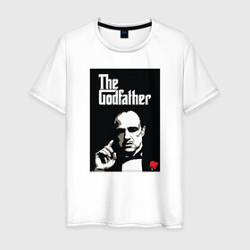 Мужская футболка хлопок с принтом Вито Корлеоне в Курске, 100% хлопок | прямой крой, круглый вырез горловины, длина до линии бедер, слегка спущенное плечо. | godfather | кино | крестный отец | фильм