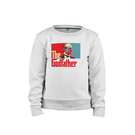 Детский свитшот хлопок с принтом godfather logo в Курске, 100% хлопок | круглый вырез горловины, эластичные манжеты, пояс и воротник | godfather | кино | крестный отец | фильм