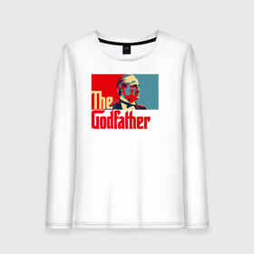 Женский лонгслив хлопок с принтом godfather logo в Курске, 100% хлопок |  | godfather | кино | крестный отец | фильм