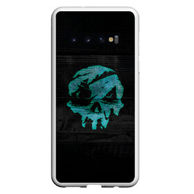 Чехол для Samsung Galaxy S10 с принтом Skull of pirate в Курске, Силикон | Область печати: задняя сторона чехла, без боковых панелей | game | games | pirate | sea of thieves | sot | игра | игры | корабли | корабль | кракен | майкрософт | море | море воров | моря | пираты