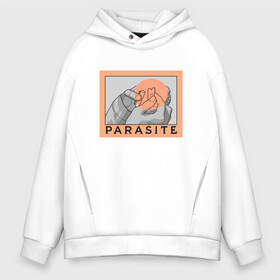 Мужское худи Oversize хлопок с принтом Parasite в Курске, френч-терри — 70% хлопок, 30% полиэстер. Мягкий теплый начес внутри —100% хлопок | боковые карманы, эластичные манжеты и нижняя кромка, капюшон на магнитной кнопке | bong joon ho | korea | parasite | актер | драма | канны | кино | комедия | корея | оскар | паразиты | пон чжун хо | режиссер | семья | триллер