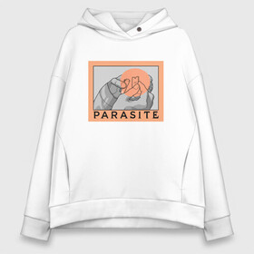 Женское худи Oversize хлопок с принтом Parasite в Курске, френч-терри — 70% хлопок, 30% полиэстер. Мягкий теплый начес внутри —100% хлопок | боковые карманы, эластичные манжеты и нижняя кромка, капюшон на магнитной кнопке | bong joon ho | korea | parasite | актер | драма | канны | кино | комедия | корея | оскар | паразиты | пон чжун хо | режиссер | семья | триллер