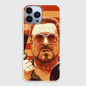 Чехол для iPhone 13 Pro Max с принтом Walter Sobchak в Курске,  |  | Тематика изображения на принте: dude | jeff bridges | the big lebowski | walter sobchak | большой лебовский | боулинг | вальтер собчак | джефф бриджес | пистолет | фильм | чувак | шар