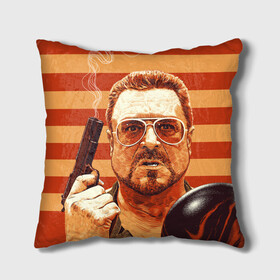 Подушка 3D с принтом Walter Sobchak в Курске, наволочка – 100% полиэстер, наполнитель – холлофайбер (легкий наполнитель, не вызывает аллергию). | состоит из подушки и наволочки. Наволочка на молнии, легко снимается для стирки | Тематика изображения на принте: dude | jeff bridges | the big lebowski | walter sobchak | большой лебовский | боулинг | вальтер собчак | джефф бриджес | пистолет | фильм | чувак | шар