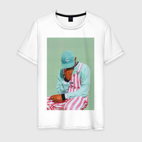 Мужская футболка хлопок с принтом Tyler The Creator в Курске, 100% хлопок | прямой крой, круглый вырез горловины, длина до линии бедер, слегка спущенное плечо. | golf | рэп | тайлер | хип хоп