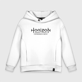 Детское худи Oversize хлопок с принтом Horizon Forbidden West в Курске, френч-терри — 70% хлопок, 30% полиэстер. Мягкий теплый начес внутри —100% хлопок | боковые карманы, эластичные манжеты и нижняя кромка, капюшон на магнитной кнопке | aloy | dawn | forbidden | horizon | west | zero | вест | нора | племя | форбидден | хорайзен | хоризон | элой