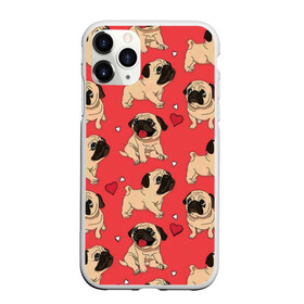 Чехол для iPhone 11 Pro матовый с принтом Мопсики и Сердечки в Курске, Силикон |  | love | арт | день валентина | день святого | день святого валентина | любовь | много собак | мопс | мопсы | порода | породистые | породистые собаки | породы собак | собака | собаки