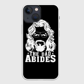 Чехол для iPhone 13 mini с принтом The dad ABIDES в Курске,  |  | dude | jeff bridges | the big lebowski | большой лебовский | джефф бриджес | трафарет | фильм | чувак