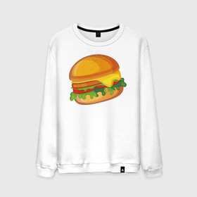Мужской свитшот хлопок с принтом My Burger в Курске, 100% хлопок |  | Тематика изображения на принте: cheeseburger | бургер | вредная еда | гамбургер | иллюстрация