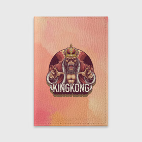 Обложка для паспорта матовая кожа с принтом Конг в Курске, натуральная матовая кожа | размер 19,3 х 13,7 см; прозрачные пластиковые крепления | Тематика изображения на принте: арт | графика | животные | звери | кингконг | король | корона | обезьяны