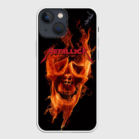 Чехол для iPhone 13 mini с принтом Metallica Flame в Курске,  |  | american | james hetfield | kirk hammett | metal band | metallica | music | mystic | rock | американская | джеймс хетфилд | металлика | музыка | рок | скилет | череп