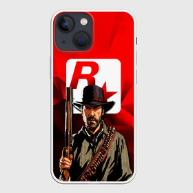 Чехол для iPhone 13 mini с принтом ROCK STAR GAME в Курске,  |  | Тематика изображения на принте: game | red dead | red dead redemption 2 | redemption 2 | rockstar games | бандиты | дикий запад | игры | ковбои | оружие