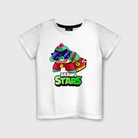 Детская футболка хлопок с принтом Базз Buzz Brawl Stars в Курске, 100% хлопок | круглый вырез горловины, полуприлегающий силуэт, длина до линии бедер | brawl | brawl stars | brawlstars | brawl_stars | buz | buzz | баз | базз | бравл | бравлстарс | буз