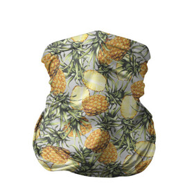 Бандана-труба 3D с принтом ананасы в Курске, 100% полиэстер, ткань с особыми свойствами — Activecool | плотность 150‒180 г/м2; хорошо тянется, но сохраняет форму | ананас | бесшовный | в разрезе | много ананасов | половинка ананаса | сочный