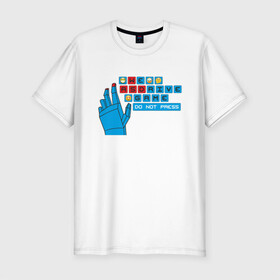 Мужская футболка хлопок Slim с принтом Горячие клавиши в Курске, 92% хлопок, 8% лайкра | приталенный силуэт, круглый вырез ворота, длина до линии бедра, короткий рукав | игры | киберспорт | клавиатура | клавиши | кнопки