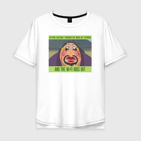 Мужская футболка хлопок Oversize с принтом Wi-Fi goes out в Курске, 100% хлопок | свободный крой, круглый ворот, “спинка” длиннее передней части | disney | mulan | vdkarsvet | дисней | мем | мемы | мулан