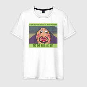 Мужская футболка хлопок с принтом Wi-Fi goes out в Курске, 100% хлопок | прямой крой, круглый вырез горловины, длина до линии бедер, слегка спущенное плечо. | disney | mulan | vdkarsvet | дисней | мем | мемы | мулан